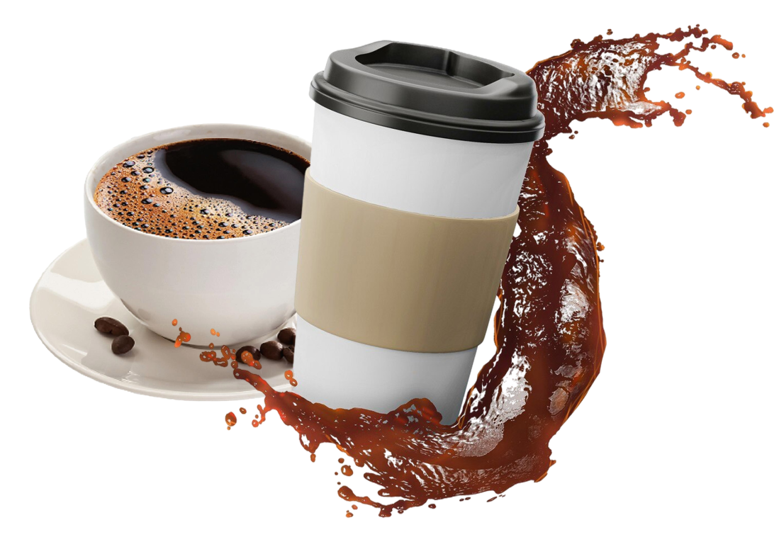 vaso y taza de café
